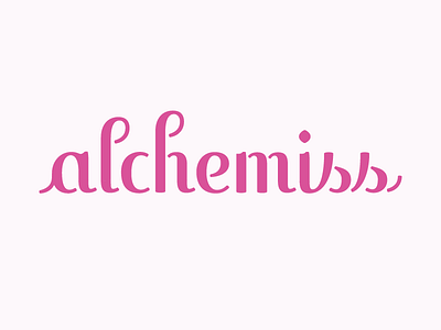 alchemiss custom fashion logo pink script stencil type