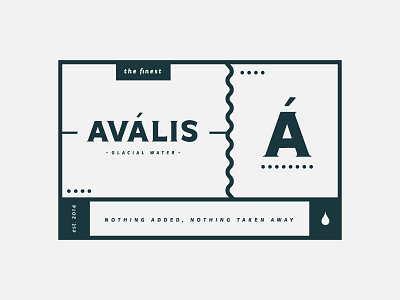 Avális Label branding custom type iceland label lettering logo design typography water