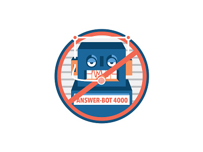 Answer-Bot 4000 illustration robot vector