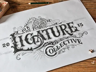 Ligature Collective 10K drawing hand lettering lettering type type design typography