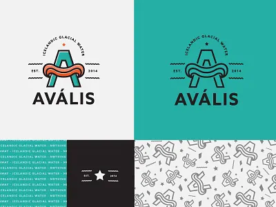 Avális a branding iceland icon logo design water