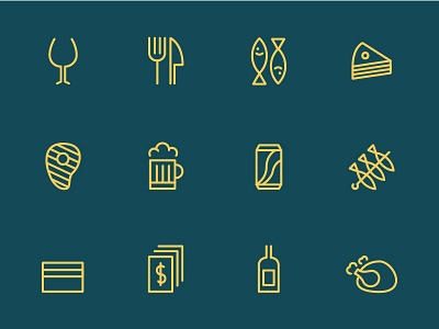 Chiringuito Los Leones Icons drinks food icons restaurant set