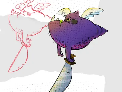 Monster Sketch 2 brave monster squad sword wings