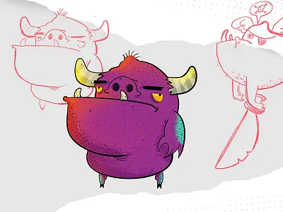 Monster Sketch brave horns monster squad