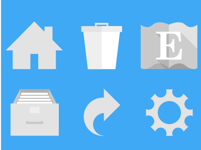 Mobile Iconography archive delete fibonacci home iconography settings share trash