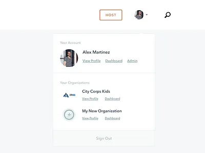 Profile Dropdown dropdown navigation profile ui user selection