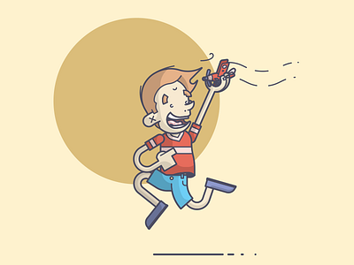 Summer Time illustration line art outside place play run summer toy