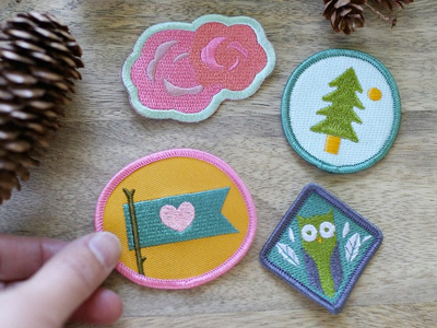 The Farm Chicks Patches camping embroidery flag girl scout illustration nature owl patches