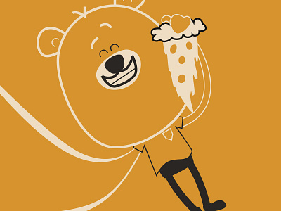 Pizza Selfie bear character illustration loosekeys picture pizza selfie styleframe