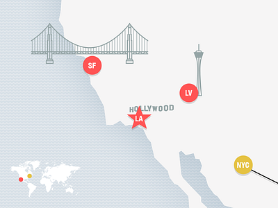 SF-LA-LV-NYC bridge la map travel