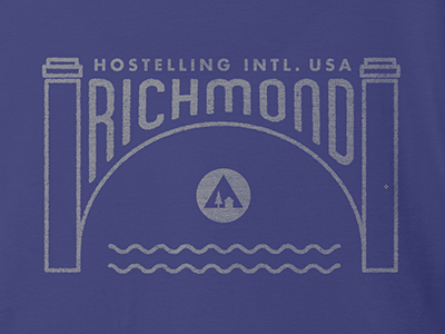 Tshirt for Hostelling International camp richamond tshirt typography virginia