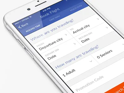 Sneak peek! iOS Design class on Skillshare app design flight ios iphone search skillshare travel ui ux