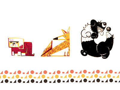 Dogs! character design illustration shapes