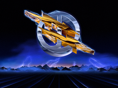 Chrome and Lightning 80s chrome retro