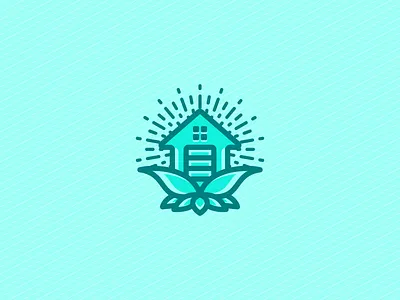 Yoga House blossom bright flat house light line art lotus peace soul window yoga