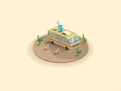 Science, bitch! breaking bad desert heisenberg illustration illustrator isometric rv truck vectors