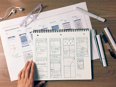 OpenTable consumer iOS app wireframes desk flow ideas ios iphone mobile opentable process sketch sketchbook ux wireframe