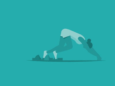 Starting blocks animation athlete character gif illustration loop sport starting blocks vector