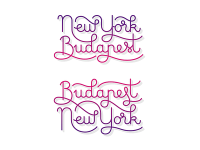 Round-trip ticket budapest hungary lettering ligature new york travel typography usa wanderlust