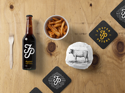 Burger Bar Stationery Mockup brand food hipster identity logo mockups portfolio restaurant template vintage wood