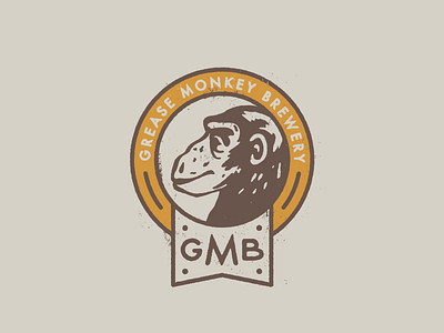 GMB americana badge beer brewery logo monkey vintage