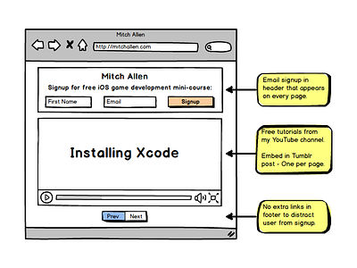 Web Site Refactor browser course email mockup signup youtube