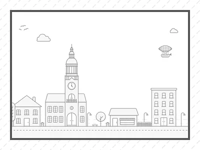 Little illustration hometown illustration prostejov tower town