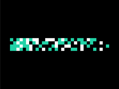 Digital digital gradient grid pattern pixel simple teal