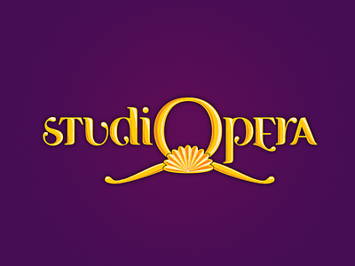 Studiopera concept golden identity logo mark opera stage