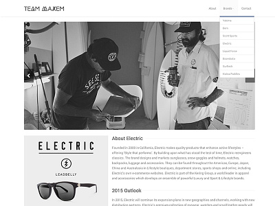 Team Maxem - Coming Soon biking css3 derek mohr html5 jquery outdoor sports sporting goods sunglasses surfing ui ux web design