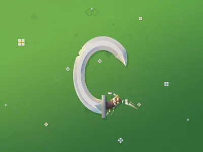 Letter a Day - C letter riotvisualdesign skeleton sword typography vector