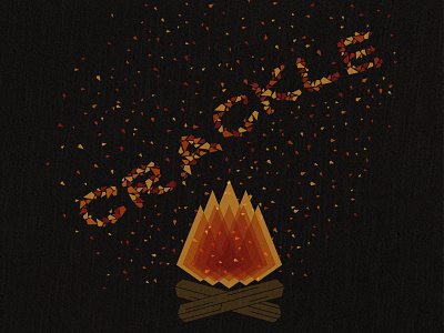 Crackle campfire camping fire geometric particles wood