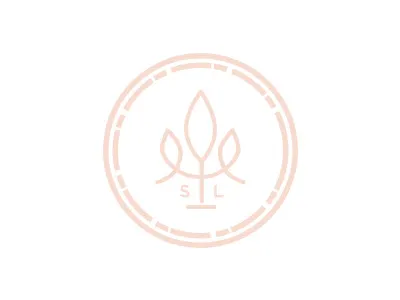 Line Art Plant Badge badge brand line art logo