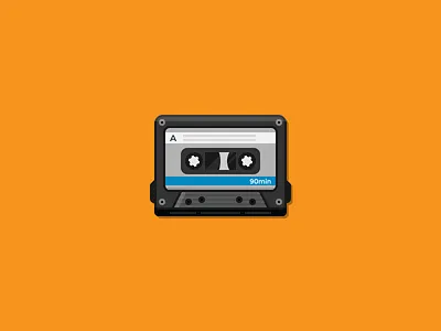 Cassette audio clean flat flat design gadget icon iconset illustration music retro simple ui