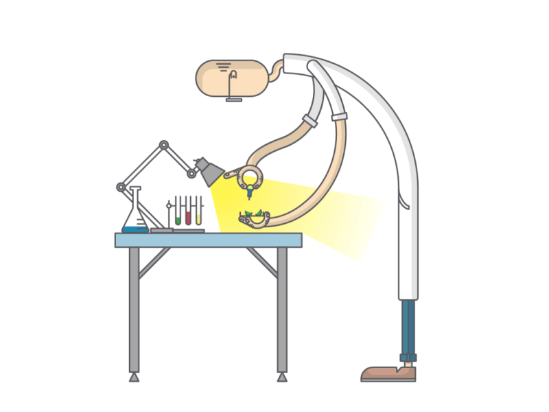 Mad scientist 2d animate animation gif medicine scientist