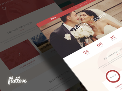 FlatLove - Flat Onepage Wedding Html5 Template clean elegant flat design flat wedding template premium template wedding website