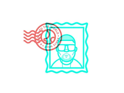 To The World globe illustration kanye kanye west mailing mark postmark stamp vector world