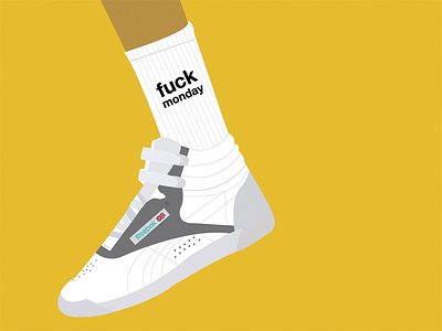 Fuck Monday blogger design graphic design illustration reebok shoes