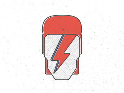 Bow! bowie david bowie halftone icon illustration line minimal rock screen print texture