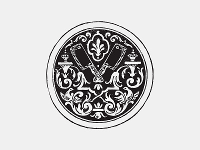 BS Co Crest black and white brand identity crest logo mark restaurant secondary logo steak wip