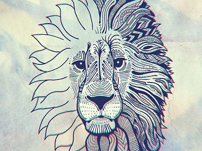 Miaow big cat doodle ink lion sketch wip work in progress