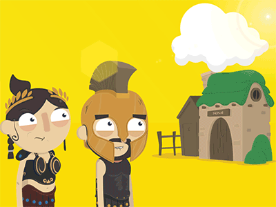 50 B.C Debt 2d after effects animation character flat illustration romans