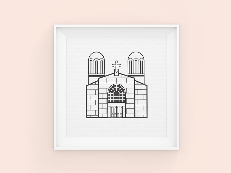 Places of Worship black frame gif illustration minorities religious white