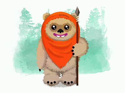 Wicket ewok illustration return of the jedi star wars