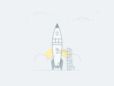It's Not Rocket Science blast blast off clouds icon illustration orbit rocket science sky space sun