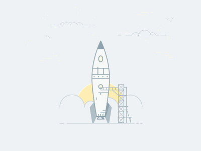 It's Not Rocket Science blast blast off clouds icon illustration orbit rocket science sky space sun