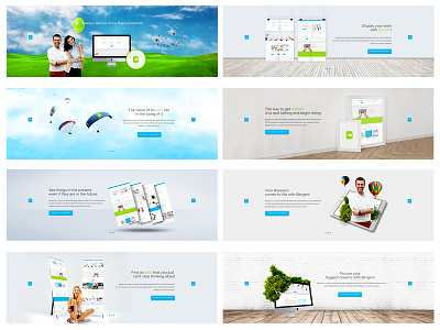 Sliders banners clean modern psd slider template web banners