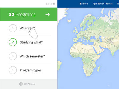 Map Menu Prototype app flat icon interface map menu ui ux web world