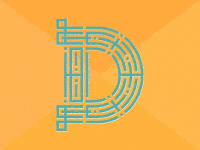 D d letter letter a day lines maze path type vintage