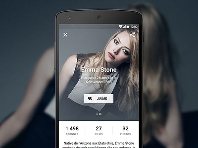 Actors screen for Android actor android app cinema ciné loisirs cinémur lollipop material design movies stone theater